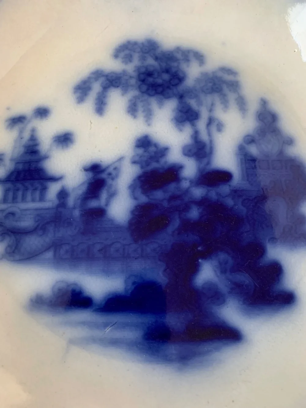 Antique J&G Alcock “Scinde” Flow Blue 10” Soup Plate – Staffordshire England